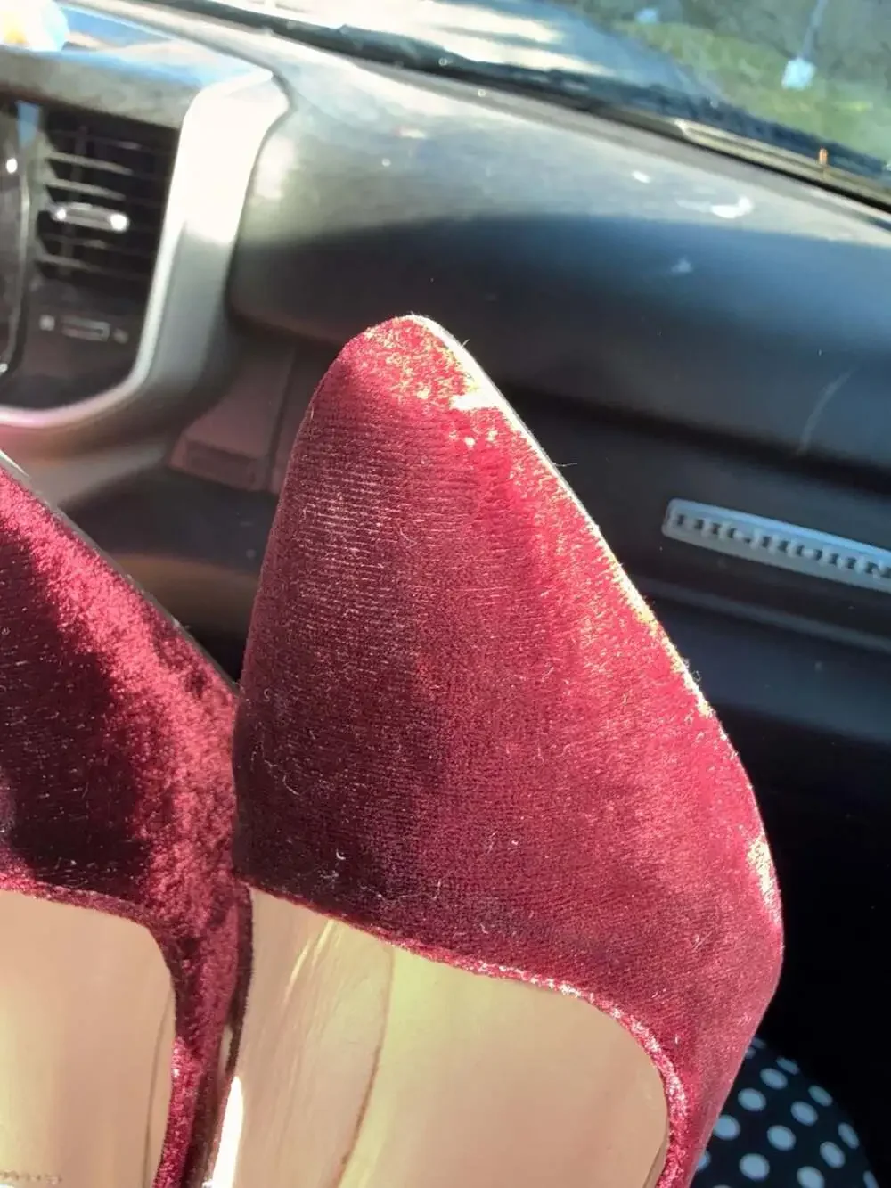 L.K. Bennett Fern Burgundy Velvet Pointed-Toe Stiletto Pumps